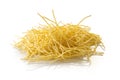raw pasta noodles on white isolated background Royalty Free Stock Photo