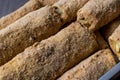 Raw Pastry with breadcrumbs / Chinese Egg Rolls Royalty Free Stock Photo