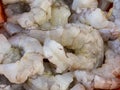 Raw peeled large shrimp close up Royalty Free Stock Photo