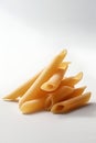 Raw penne pasta isolated on white background. IA generated Royalty Free Stock Photo