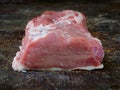 Raw piece of pork loin, breast. For steak, roasting, stewing, roasting. Royalty Free Stock Photo