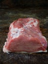 Raw piece of pork loin, breast. Royalty Free Stock Photo