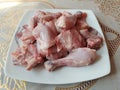 Raw Pieces Chicken Meat in a Plate