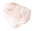 raw pink aragonite mineral isolated on white