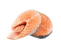 Raw Pink Salmon Steak, Red Fish, Chum or Trout Fillet Cut Out Royalty Free Stock Photo