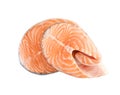 Raw Pink Salmon Steak, Red Fish, Chum or Trout Fillet Cut Out Royalty Free Stock Photo