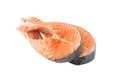 Raw Pink Salmon Steak, Red Fish, Chum or Trout Fillet Cut Out