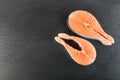 Raw Pink Salmon Steak, Red Fish, Chum or Trout Fillet