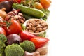 Raw pinto beans and vegetables Royalty Free Stock Photo