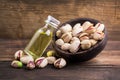 Raw pistachio nuts with oil Royalty Free Stock Photo