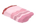 Raw pork bacon slice with meat and fat layers. Food and cooking ingredient, fresh meat cut vector illustration Royalty Free Stock Photo