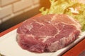 Raw pork BBQ style in Korean restaurant Royalty Free Stock Photo