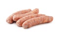 Raw pork beef sausages isolated Royalty Free Stock Photo