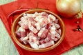 Raw pork belly lardons Royalty Free Stock Photo