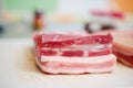 Raw pork belly loseup Royalty Free Stock Photo