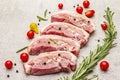 Raw pork belly with rind, peritoneum meat Royalty Free Stock Photo