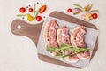 Raw pork belly with rind, peritoneum meat Royalty Free Stock Photo