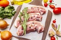 Raw pork belly with rind, peritoneum meat Royalty Free Stock Photo