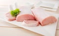 Raw pork chop with tableware Royalty Free Stock Photo