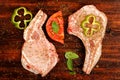 Raw pork chops Royalty Free Stock Photo