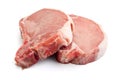 Raw pork chops on white background Royalty Free Stock Photo