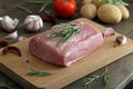 Raw pork fillet