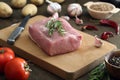 Raw pork fillet