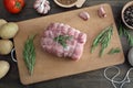 Raw pork fillet