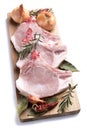 Raw pork loin chops Royalty Free Stock Photo