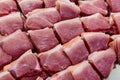 Raw pork at market for background