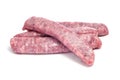 Raw pork meat sausages