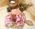 Raw pork meat with spices Royalty Free Stock Photo