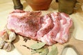Raw pork meat with spices Royalty Free Stock Photo