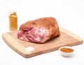 Raw Pork Picnic Shoulder with Spice Rub Royalty Free Stock Photo