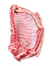 Raw Pork Ribs Rack Isolated On White Royalty Free Stock Photo