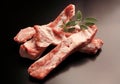 Raw pork ribs - raw meat Royalty Free Stock Photo