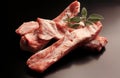 Raw pork ribs - raw meat Royalty Free Stock Photo