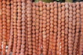 Raw pork sausages hanging Royalty Free Stock Photo