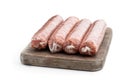 Raw pork sausages isolated on white background Royalty Free Stock Photo