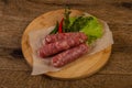 Raw pork sausages Royalty Free Stock Photo