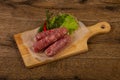 Raw pork sausages Royalty Free Stock Photo