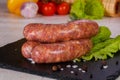 Raw pork sausages Royalty Free Stock Photo