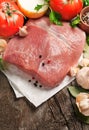 Raw pork shoulder with vegetables Royalty Free Stock Photo