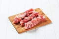 Raw pork skewers Royalty Free Stock Photo