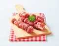 Raw pork skewers Royalty Free Stock Photo