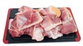 Raw pork sliced on plate Royalty Free Stock Photo