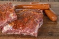 Raw pork spare-ribs with seasoned rub Royalty Free Stock Photo