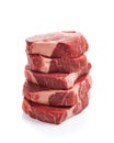 Raw Pork Stack, Steaks Pile, Fresh Uncooked Meat Slices, Raw Beef Fillet Stack Ready for Grill Royalty Free Stock Photo