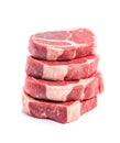 Raw Pork Stack, Steaks Pile, Fresh Uncooked Meat Slices, Raw Beef Fillet Stack Ready for Grill Royalty Free Stock Photo