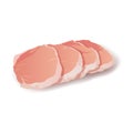 Raw pork steak vector meat icon on white Royalty Free Stock Photo